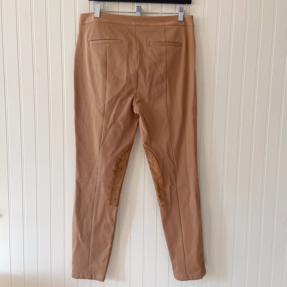 Talbots Tan Skinny Ankle Pants With Faux Suede Patch Size 8 - Picture 4 of 8